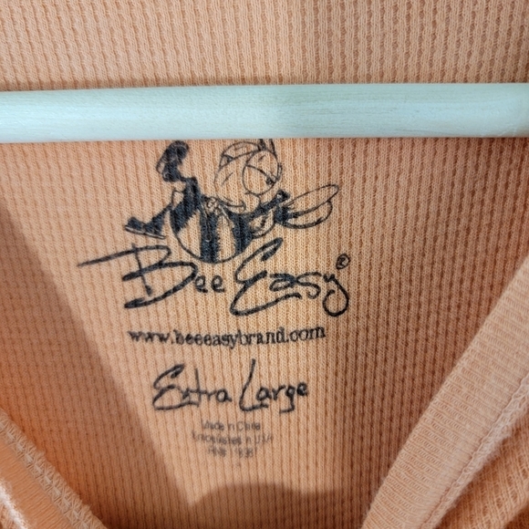 Bee Easy "Rodeo Houston" Orange Ombre Crewneck Long Sleeve Knit Sweatshirt XL - Picture 8 of 9